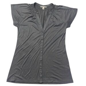 Banana Republic Gray Rayon Button Down Shirt Size Small